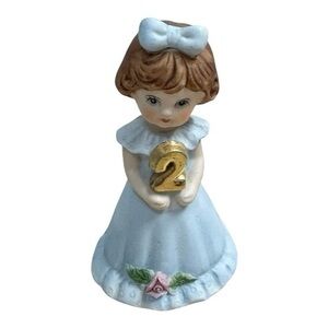 Enesco Growing Up Girls "Age 2" Porcelain Figurine Collectible Birthday Keepsake